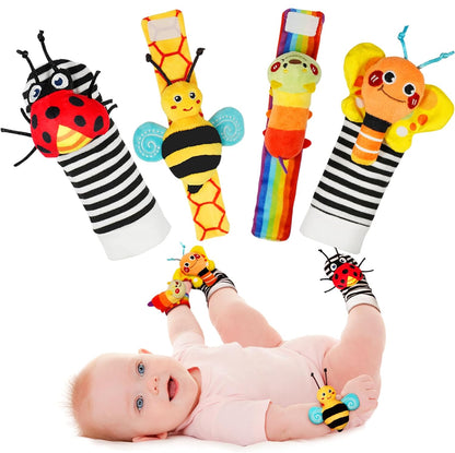 Baby Wrist Rattles & Foot Finder Socks Set